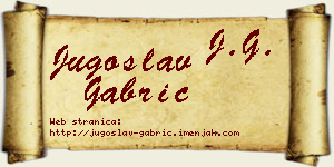 Jugoslav Gabrić vizit kartica